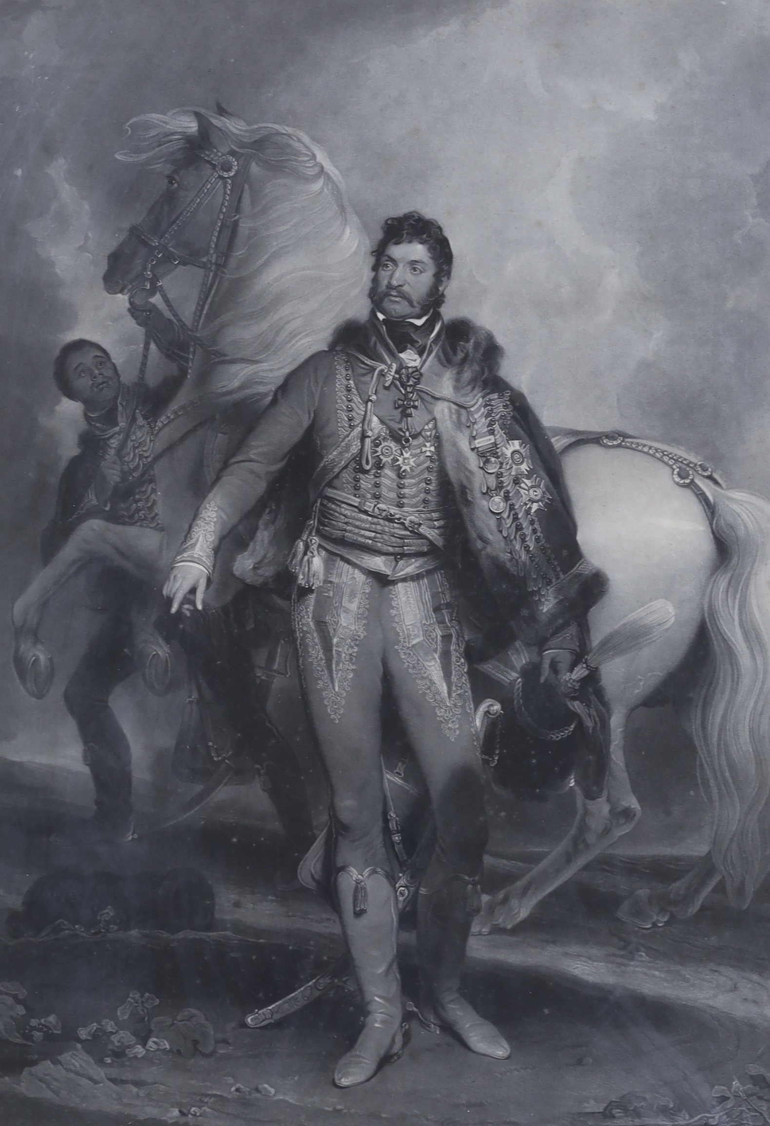 After Martin Arch Shee (1769-1850) 19th century military interest mezzotint, Major General Sir Richard Hussey Vivian, publ. London, Coenaght & Fuckle, 95 x 63cm